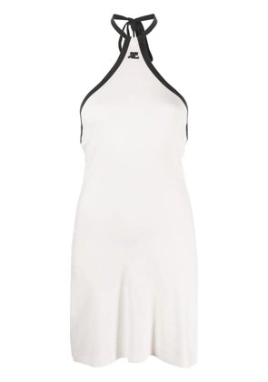 Courrèges logo-embroidered cotton minidress - White