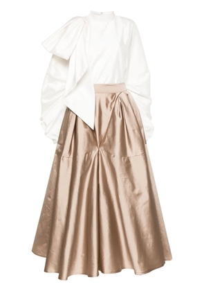 Gaby Charbachy satin flared skirt set - Brown