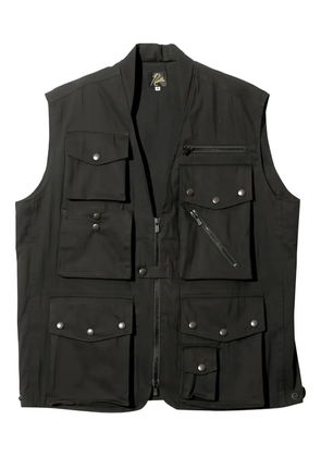 Needles multi-pocket zip-up vest - Black