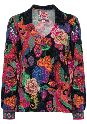 Johnny Was the Janie favorite puff sleeve polo top - Blue