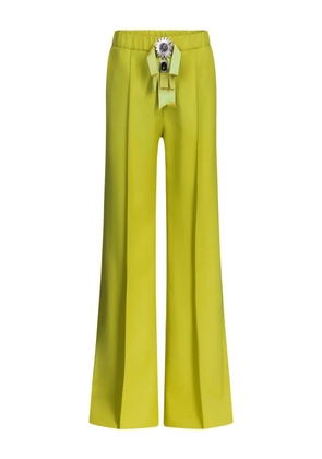 AREA crystal-embellished trousers - Green
