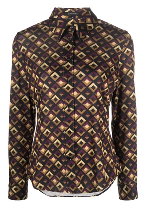 Barbara Bui geometric-print long-sleeve shirt - Purple