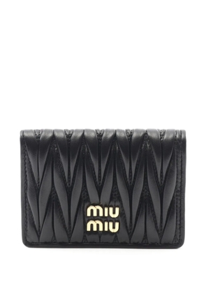 Miu Miu Pre-Owned 2020s matelasse leather card case - Black