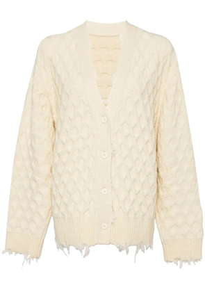 JNBY collarless loose mid-length cardigan - Neutrals