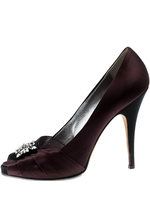 Giuseppe Zanotti 125mm satin crystal-detail pumps - Red