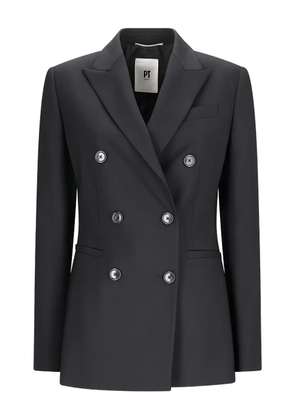 PT Torino six-button peak-lapel jacket - Black