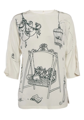 Dolce & Gabbana Pre-Owned graphic-print blouse - Neutrals