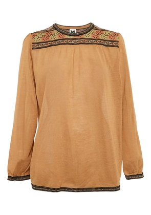 Missoni Pre-Owned embroidered cotton top - Brown