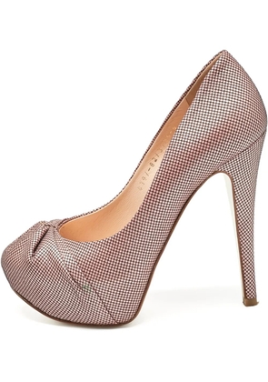 Gina 125mm knot-embellished heeled pumps - Pink