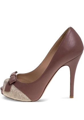 Valentino Garavani Pre-Owned 120mm peep-toe pumps - Brown
