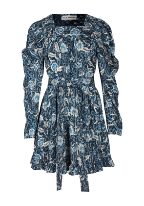 Ulla Johnson Nailah floral-print puff-sleeve mini dress - Blue