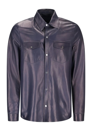 Salvatore Santoro leather flap-pocket shirt - Blue
