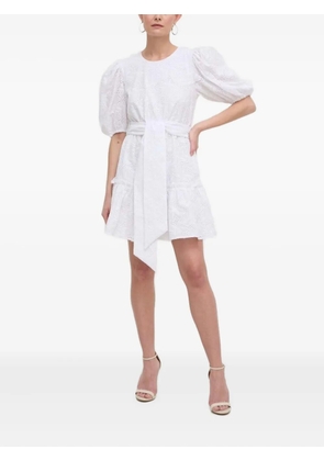 Silvian Heach eyelet puff-sleeve dress - White