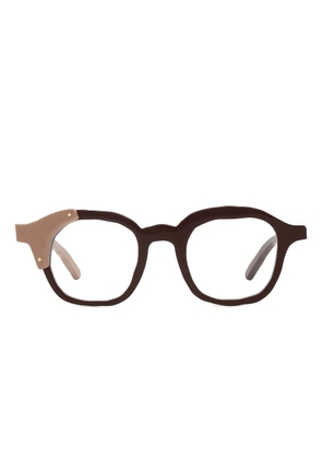 Masahiro Maruyama geometric-frame glasses - Brown