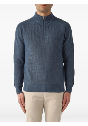 Gran Sasso half-zip ribbed sweater - Blue