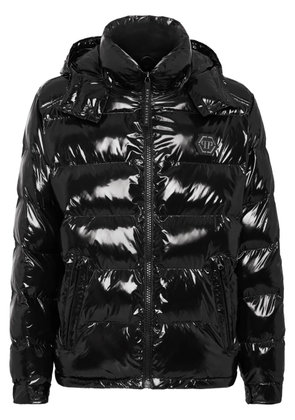 Philipp Plein Hexagon logo-plaque padded jacket - Black