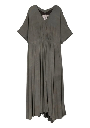 Ziggy Chen draped silk max dress - Grey