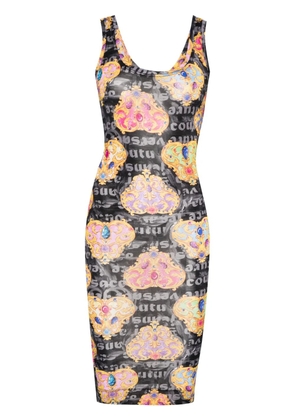 Versace Jeans Couture Heart-Couture-print jersey dress - Black