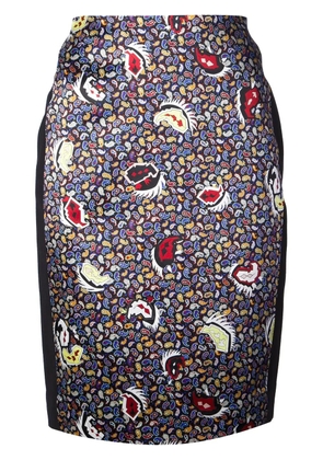 Balenciaga paisley print pencil skirt - Black