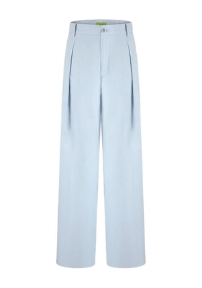 Shanghai Tang linen straight-leg trousers - Blue