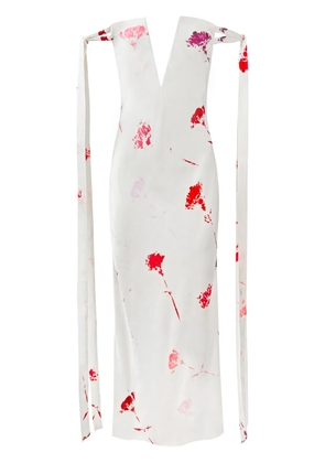 Alejandra Alonso Rojas tied-sleeve strapless dress - White