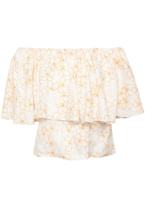 Bambah Daisy ruffled top - White