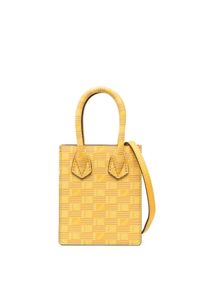 Moreau logo-print leather shoulder bag - Yellow