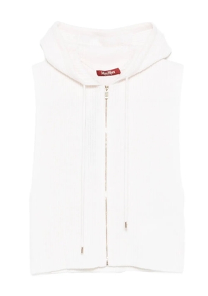 Max Mara zip-up sleeveless hoodie - White