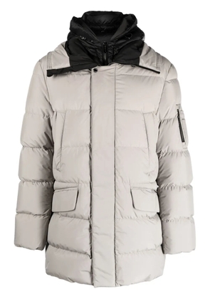 Moorer Davide padded hooded coat - Neutrals
