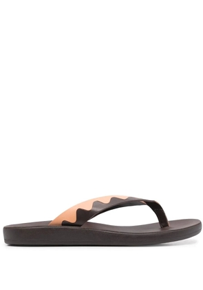 Ancient Greek Sandals Ammos two-tone leather flip-flops - Brown