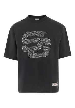SUMMER GAMES rhinestone-embellishment logo T-shirt - Black