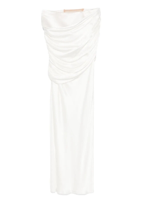 Giuseppe Di Morabito draped silk maxi skirt - White