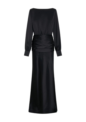Nicholas Samina long-sleeves ruched maxi dress - Black