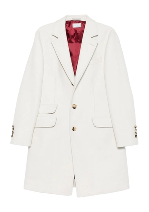 Brunello Cucinelli gold-button patch-pocket coat - White