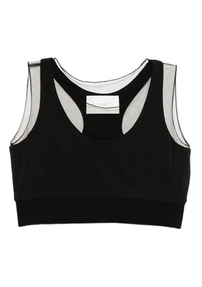 Quetsche semi-sheer panelled top - Black