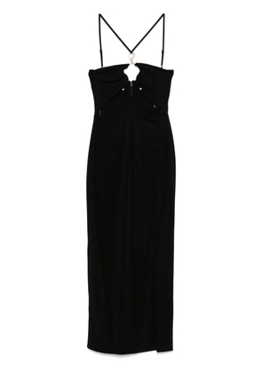 NISSA hardware-detailed midi dress - Black