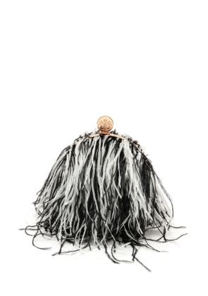 Isla Lily feathered shoulder bag - Black