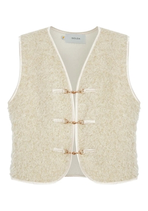 Isolda Mandacaru textured clasp-fastening vest - Neutrals