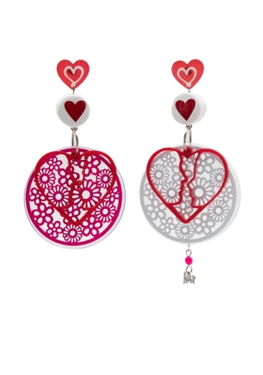 Amir Slama Bijoux heart-motif drop earrings - Red