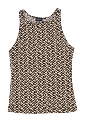 Callipygian geometric-print tank top - Brown