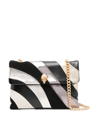 Kurt Geiger London striped logo-plaque crossbody bag - Black