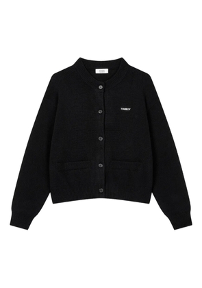 TOMBOY logo-embroidered button-front cardigan - Black