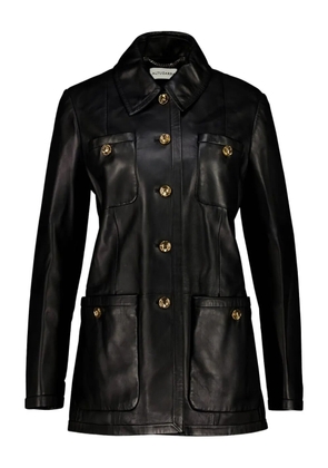 Altuzarra buttoned flap-pocket leather coat - Black