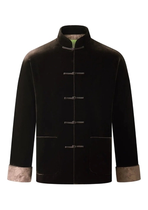 Shanghai Tang velvet mandarin-collar jacket - Brown