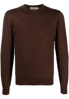 Canali ribbed-knit crew neck sweatshirt - Brown