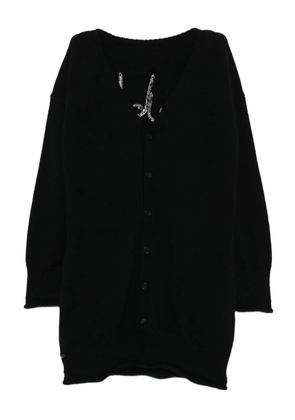 Yohji Yamamoto intarsia-knit cardi-coat - Black