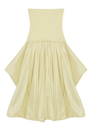 Simkhai strapless balloon-skirt midi day dress - Yellow