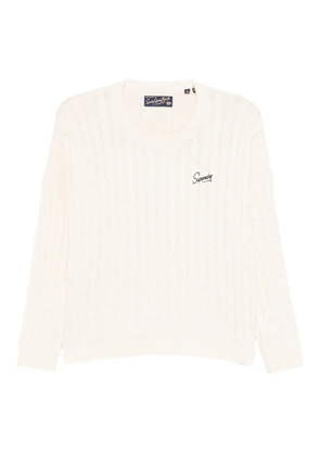 Superdry cable-knit cotton sweater - White
