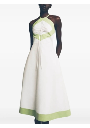 Rosie Assoulin halter-neck paneled midi day dress - White