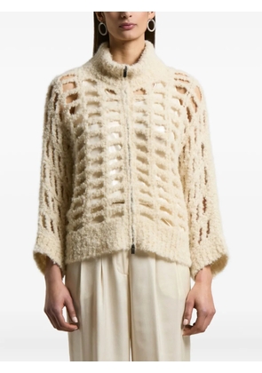 Peserico geometric cut-out cardigan - Neutrals